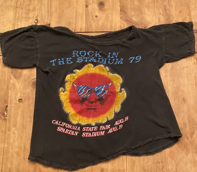 Buy Vtg 1979 Rock In The Stadium Cheap Trick Blue Oyster Cult Tour T-Shirt Women’s • 156.43£