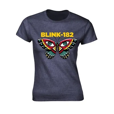 Buy Blink 182 'Butterfly' Blue Girlie T Shirt - NEW • 12.99£