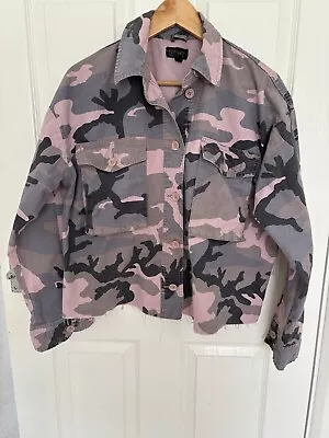 Buy Women’s Topshop Camouflage Print 100% Cotton Jacket. Size S Used Good Condition  • 6£