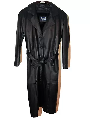 Buy Beverly Hills Leather Club USA Women’s Genuine Leather Matrix Trench Coat Size S • 141.75£
