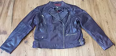 Buy Hidepark Burgundy Women's Leather Jacket Size 2XL • 35£