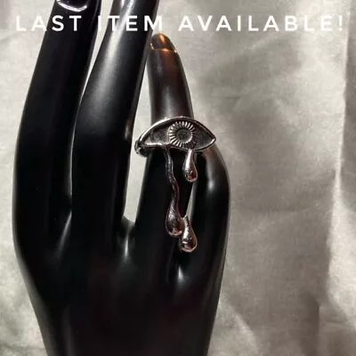 Buy Silver Eye Tear Ring Gothic Gift Jewellery Women Woman Ladies Girl • 3.50£