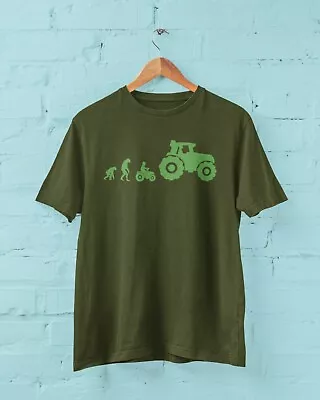 Buy The Evolution Of FARMING T Shirt Funny Ape To Man To Tractor Novelty Tshirt Top • 9.77£