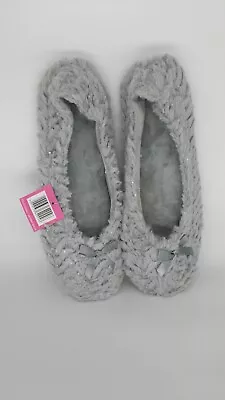 Buy Slip On Pink Or Grey Ballerina Slippers With Hard Sole Sizes 3-4, 5-6 Or 7-8 • 12.99£