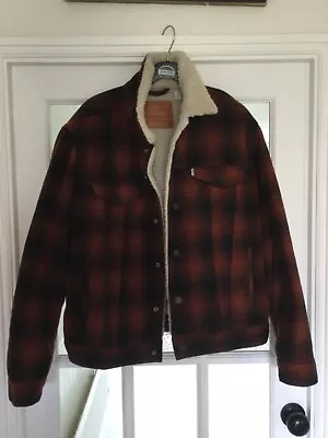 Buy Levi Check Sherpa Jacket Size M • 60£
