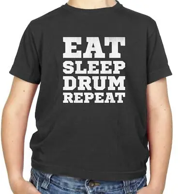 Buy Eat Sleep Drum Repeat Kids T-Shirt - Rock - Music - Musician - Drummer - Band • 11.95£