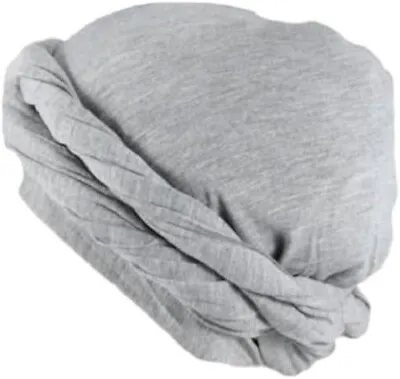 Buy Vintage Turban For Men Twist Tube Sock Satin Cooling Head Wraps Head Scarf Grey • 6.70£