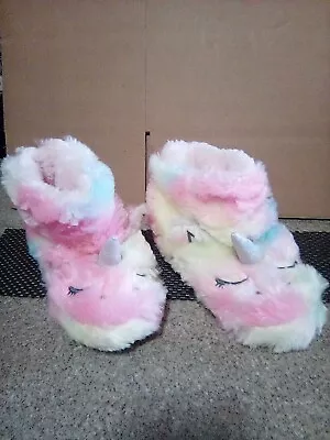 Buy Pastel Colors Unicorn Slippers Size 1/2  Measure's  8 1/2 Tip  To Tip • 10.23£
