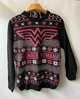 Buy Christmas Knitted Sweater Wonder Woman Justice League Size L DC Comics • 47.28£