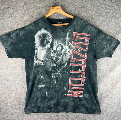 Buy Vintage Led Zeppelin Shirt Mens Extra Large Grey 2004 XL Jimmy Page Liquid Blue • 39.35£