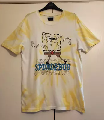 Buy SpongeBob SquarePants Yellow Tie Dye Graphic T-Shirt Medium -  Used • 30£