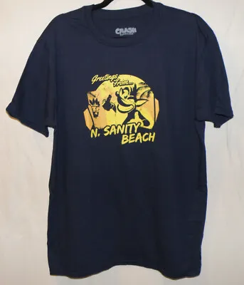Buy CRASH BANDICOOT T-Shirt  N.Sanity Beach  Large LootGaming Navy NEW • 9.27£