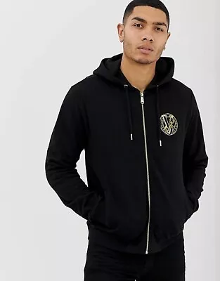 Buy Versace Jeans Zip Tracksuit Hoodie Hooded Sweatshirt Jumper Jacket Medium Black • 44.99£
