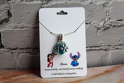 Buy Personalised Lilo And Stitch Necklace Charm Necklace Jewellery Gift Ohana Disney • 4.99£