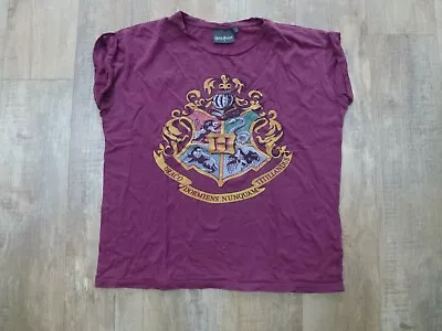 Buy Harry Potter Purple Hogwarts Crest T-shirt - Womens Size 12 • 9£