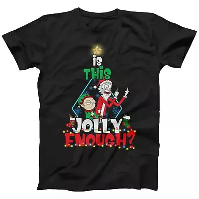 Buy Is This Jolly Enough? Rick And Morty Christmas Top T-shirt | Funny Rude T-shirt • 14.99£