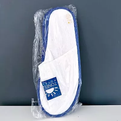 Buy New Mens Ladies White Blue Slip On Spa Slippers • 1£