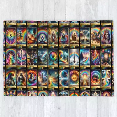Buy Magical Rainbow Tarot Card Collection Blanket, 120cm X 175cm Mystic Supernatural • 34.95£