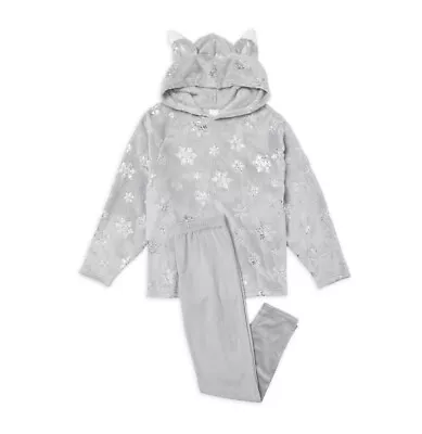 Buy NWT 7 8 JUSTICE Kitty 3d Ear Cat Fox Hood Pajamas Christmas Winter Costume Fall • 22.04£