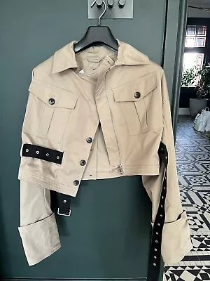 Buy ROKH X H&M Cropped Twill Jacket Beige/Black, Brand New With Tags, Size M • 250£