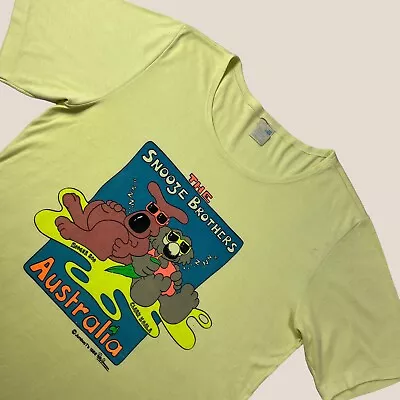 Buy Vintage 80s Tshirt Medium Yellow Snooze Brothers Australia 1986 Single Stitch • 14.99£