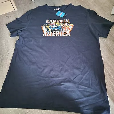Buy Men's Large Marvel Captain America Navy T-Shirt Size L New • 7.99£