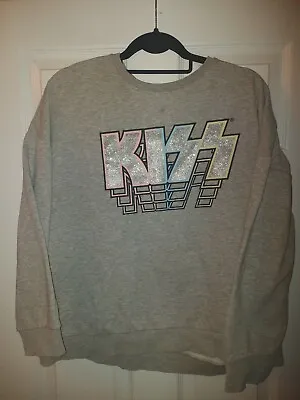 Buy Kiss Band Hoodie 2021 Grey Long Sleeved UK16 • 12.99£
