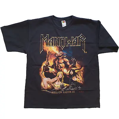 Buy Vintage Manowar, Hell On Earth III 2003 XL Extra Large Black T-Shirt • 49.99£