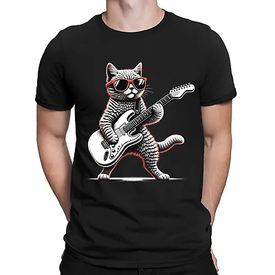Buy Rock Cat Playing Guitar Kitty Musician Guitarist Funny Mens Womens T-Shirts #NED • 3.99£