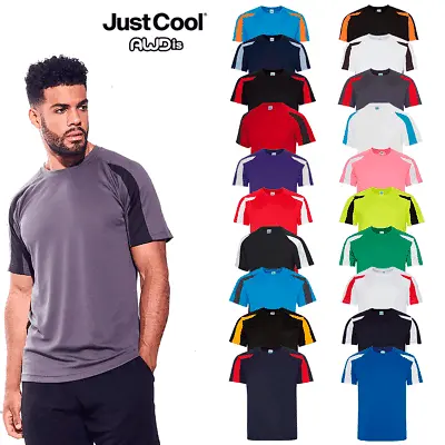Buy 2 For £16 AWDis Mens Running T-Shirt Contrast Cool Polyester Sports Gym Football • 8.99£