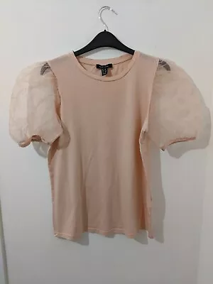 Buy Women's Pink Puff Chiffon Sleeve Size 12 Tshirt • 8£