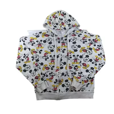 Buy Disney Hoodie Large L Grey Graphic Full Zip Relaxed Jacket Cotton Womens • 9.59£