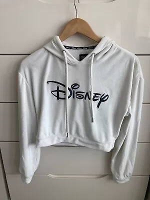 Buy Official Disney Ladies White Cropped Hoodie Size XS • 12.99£