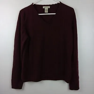Buy Orvis 100% Cashmere Purple V Neck Sweater Size M • 28.42£