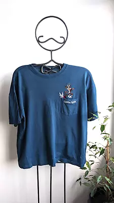 Buy Vintage 90s Looney Tune Wile E Coyote T Shirt Size XL Blue Bowling Gotta Split • 25£