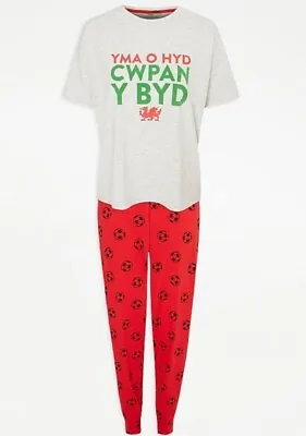 Buy Ladies Wales Football Pyjamas Size 16-18 Welsh Dragon George 100% Cotton  • 9.99£