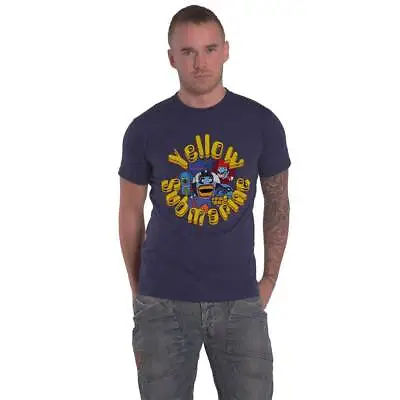 Buy The Beatles T Shirt Yellow Submarine Baddies Logo New Official Mens Navy Blue • 15.95£