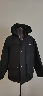 Buy North Sails Mens Outdoor Field Jacket Hooded Cotton Nylon Blend Black US M EU L • 14.99£