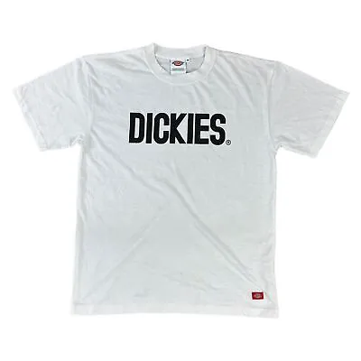 Buy Dickies Spell Out T-Shirt Big Logo Graphic Print White Mens Medium • 14.99£
