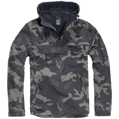 Buy Brandit Military Windbreaker Warm Mens Anorak Hooded Tactical Jacket Dark Camo • 57.95£