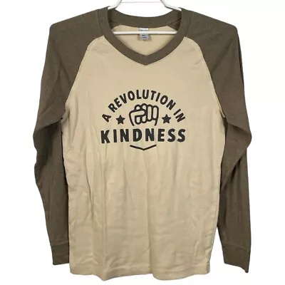 Buy Kavio Guy Men's Large Long Sleeve Raglan T-Shirt A Revolution In Kindness Cotton • 13.63£