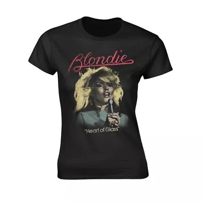 Buy Blondie 'HEART OF GLASS STYLISTIC' Ladies Fit Black T-Shirt *Official  • 14.99£