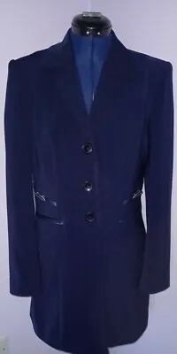 Buy Zou-line, Paris, Women's Long Navy Blue Jacket, Size 10-12, VGC • 35£