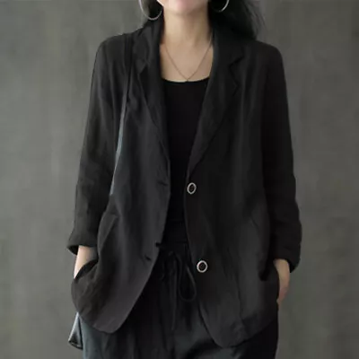 Buy Womens Single Breast Long Sleeve Tops Blazer Winter Ladies Coat Jacket Cardigan • 14.08£