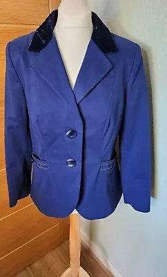 Buy Roccobarocco Italian Designer Fitted Jacket Midnight Blue Size US 12 UK 14 • 11.99£