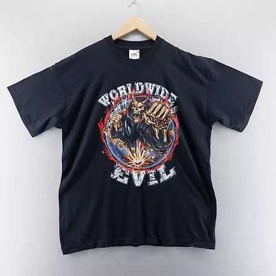 Buy Wrestlemania Worldwide Evil T Shirt XL Black 2002 Undertaker WWF WWE Wrestling • 44.54£
