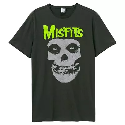 Buy Amplified Unisex Adult Neon Skull Misfits T-Shirt (XXL) (Charcoal) • 22.94£