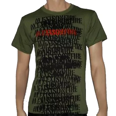 Buy ALEXISONFIRE - Stencil Green T-shirt - NEW - YOUTH MEDIUM ONLY • 25.28£