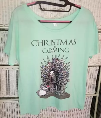 Buy Jack Skellington Game Of Thrones Christmas Is Coming Green T-Shirt Size M • 14.20£