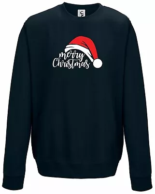 Buy Christmas Jumper Sweater Merry Christmas With Santa Hat Adults Teens Kids Sizes • 14.99£